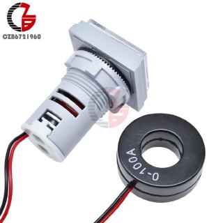 22mm AC 50-500V 0-100A LED Digital Voltmeter Ammeter Square Voltage Current Meter Volt Detector Tester Monitor 220V 110V
