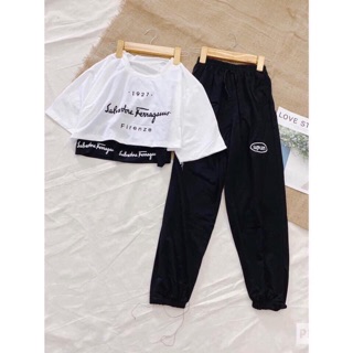 Quần thể thao nỉ ống bo ⭐️⭐️⭐️ ( có áo kèm)
