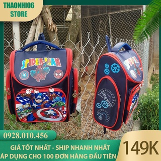 Balo chống gù, cặp chống gù học sinh tiểu học lớp 1 đến lớp 5 họa tiết anh hùng siêu nhân cho bé trai