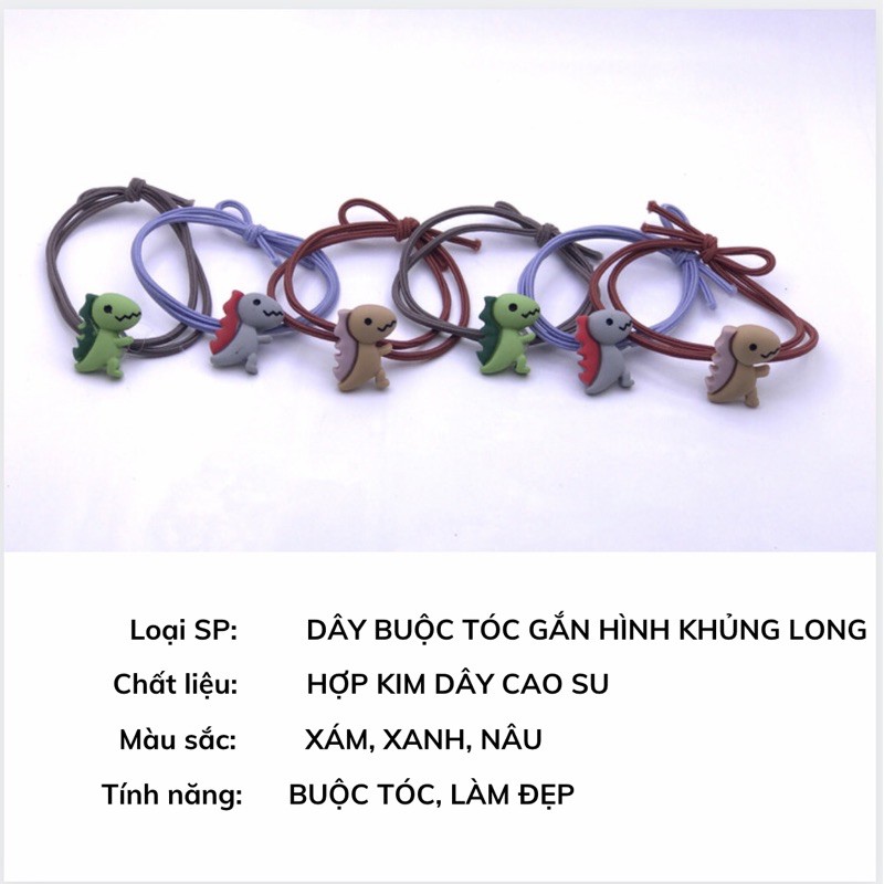 Dây chun buộc tóc hình khủng long đáng yêu cho nữ