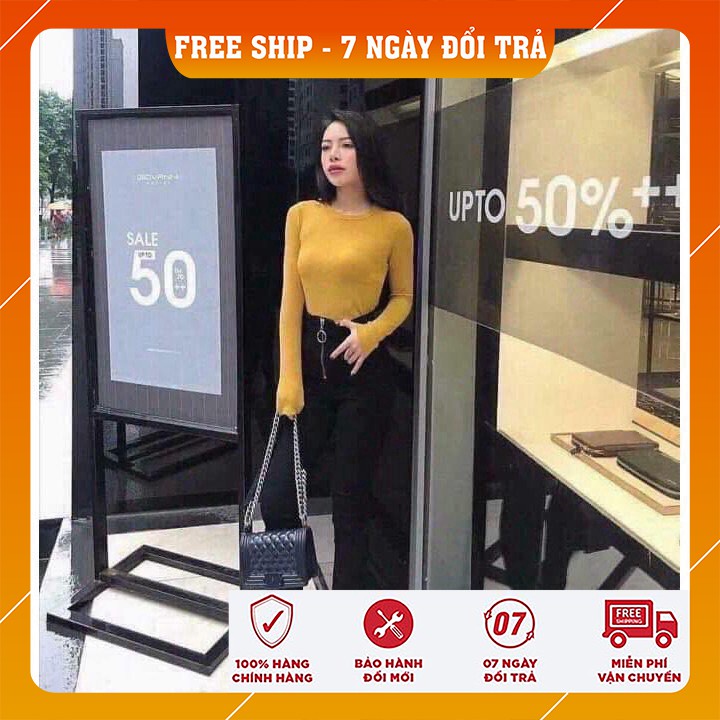 Thời Trang Nữ Áo Thun Body Dài Tay Korea - Form Tôn Dáng Màu Đen , Vàng , Be , Trắng SIÊU HOT