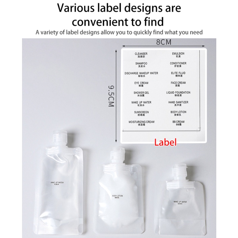Túi Đựng Dầu Gội Sữa Tắm / Mỹ Phẩm Dung Tích 30 Ml / 50Ml / 100Ml Tiện Dụng Mang Đi Du Lịch