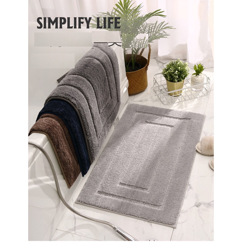 (Bao Giá Shopee) Thảm Lau Chân Nhập Khẩu Decor Sợi Bông Cotton Thấm Hút Và Chống Trượt Hàng Chuẩn Cao Cấp