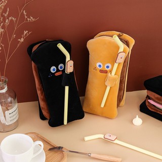 Túi bút, hộp bút hình bánh mì nướng, túi đựng mỹ phẩm