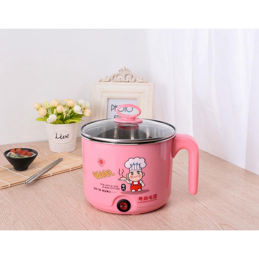 Nồi lẩu điện mini cầm tay có lòng hấp - Ca mỳ điện mini