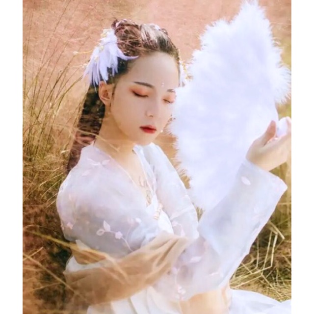 [VIDEO-ẢNH THẬT] Quạt lông vũ trắng dày mềm mịn