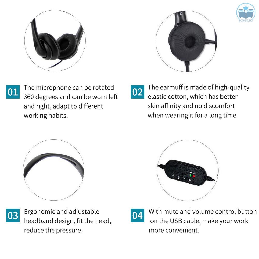 Tai Nghe Usb Có Mic Điều Chỉnh Âm Lượng Chống Ồn Tiện Dụng Cho Văn Phòng / Laptop | BigBuy360 - bigbuy360.vn