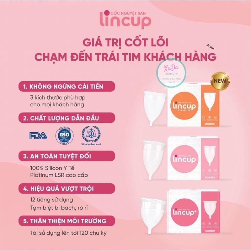 Cốc Nguyệt San Lincup ( Chính Hãng )