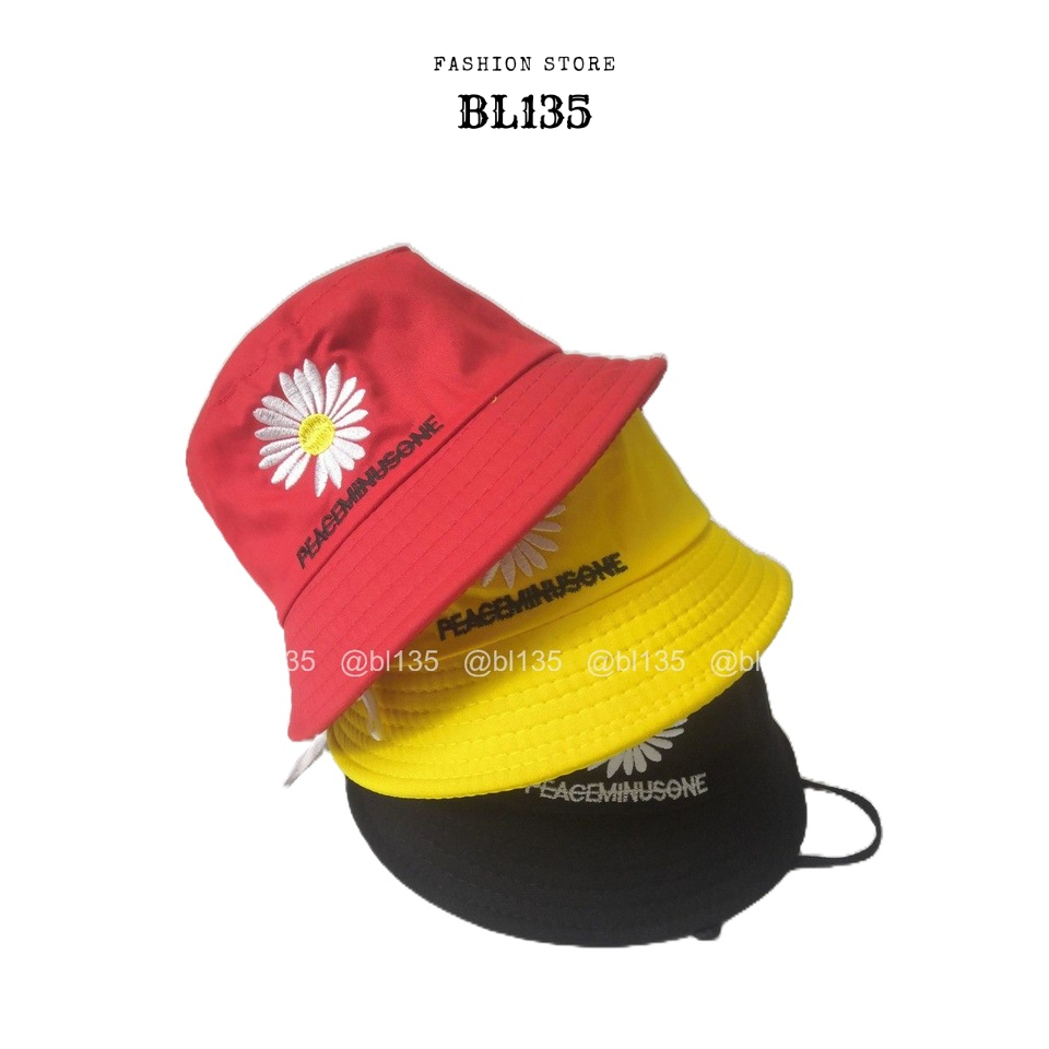 Nón Tai Bèo Trẻ Em Cho Bé Từ 1-4 Tuổi (Vòng Đầu Từ 50-52cm), Mũ Bucket Vành Tròn 1 Lớp Thêu Hoa Cúc Chất Vải Thoáng Mát