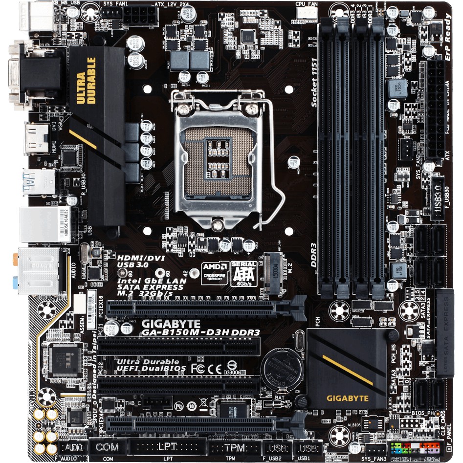 Bo mạch chủ GIGABYTE B150M-D3H qua sử dụng | BigBuy360 - bigbuy360.vn