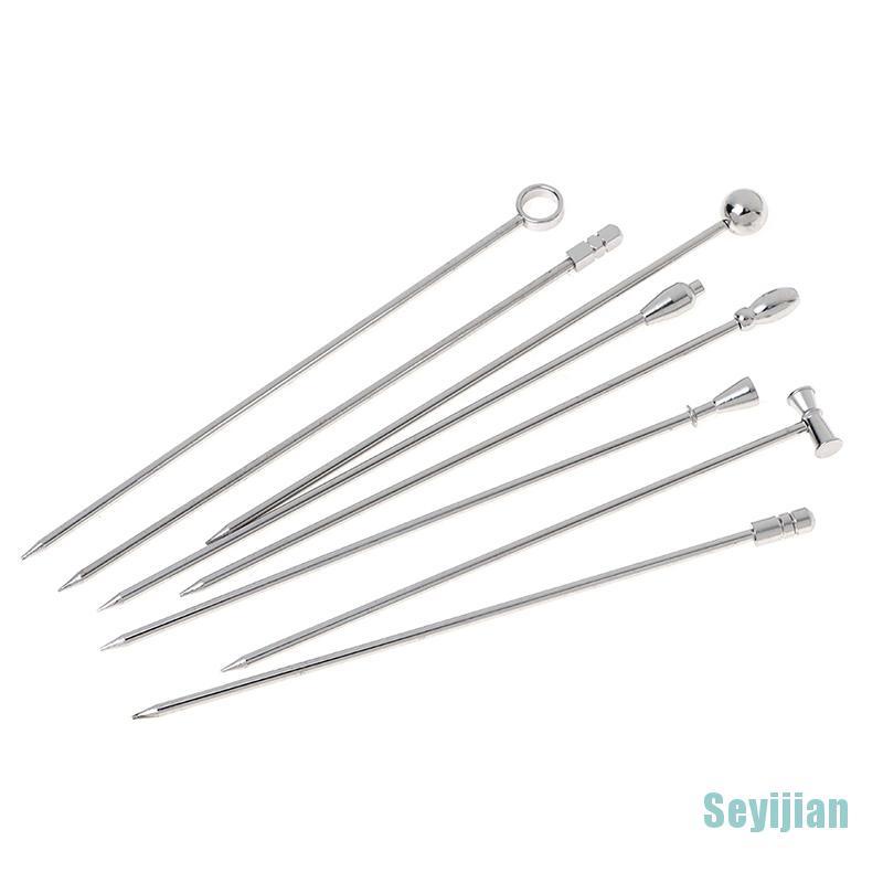 Set 4 que xiên trái cây cocktail bằng thép không gỉ có thể tái sử dụng