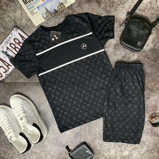 BỘ QUẦN ÁO NAM LV THỂ THAO, BỘ ÁO NAM CỘC TAY HÈ chất liệu thun lạnh mền mịn in logo Đủ Size - ShopBuBu6789 - BN11
