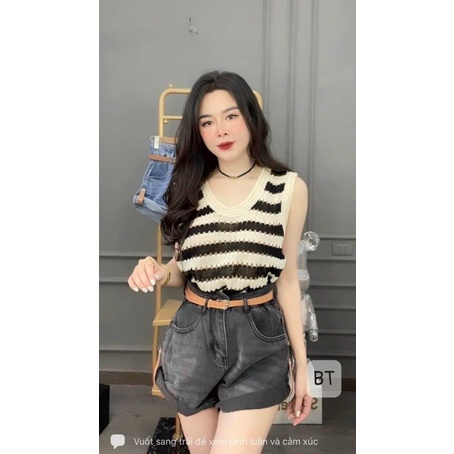 ÁO BA LỖ MTG DỆT KIM DÁNG RỘNG