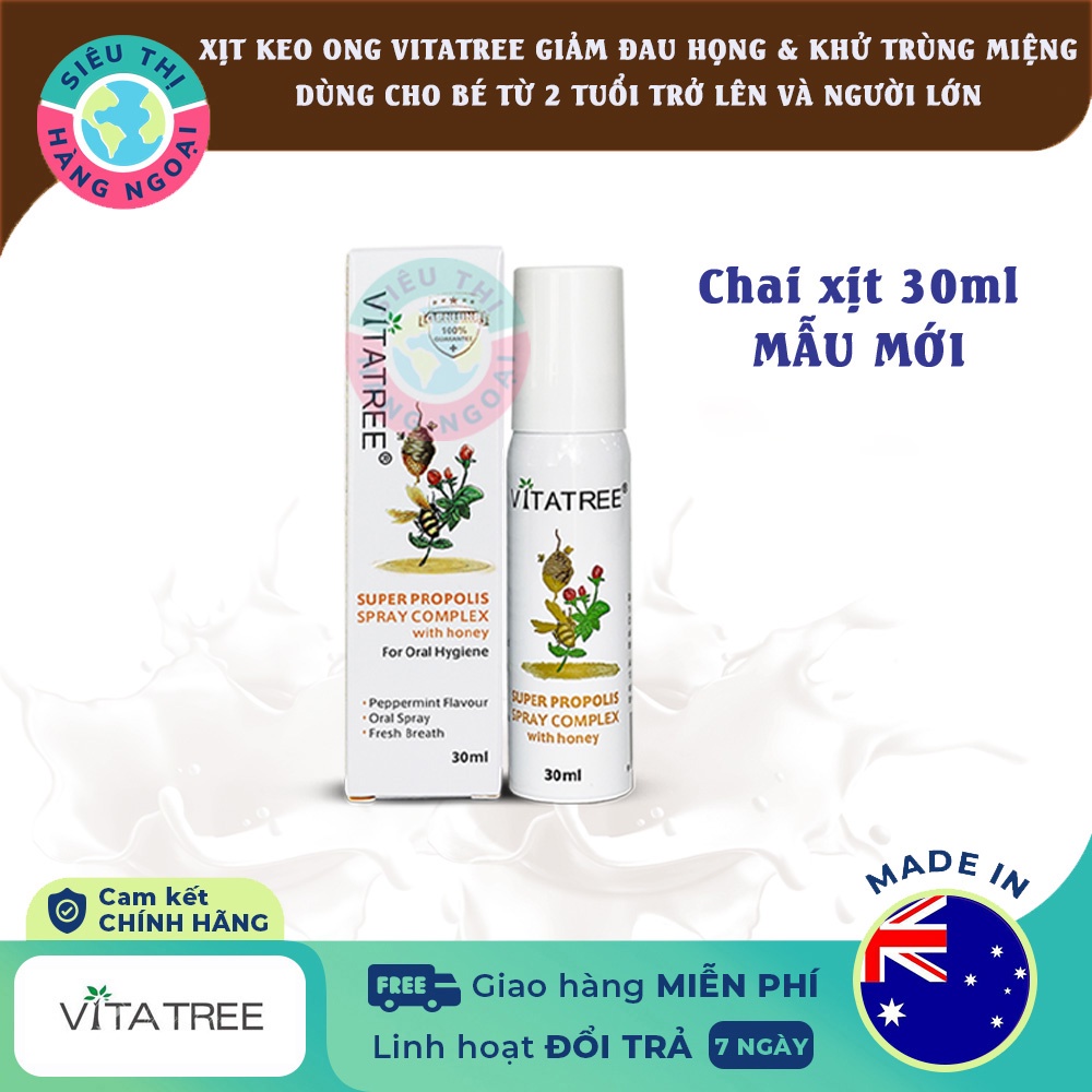 Xịt keo ong Vitatree Super Propolis Úc