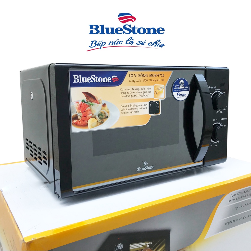 Lò vi sóng có nướng BlueStone MOB-7716 20 lít , Công Suất 1270W , Bảo hành chính hãng 2 năm