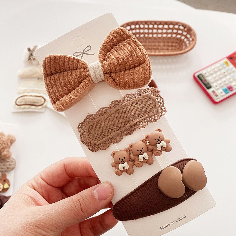 Set 4 Kẹp Tóc Hình Dáng Dễ Thương Cho Bé Gái