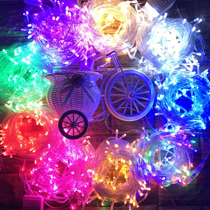 Dây đèn LED 100 bóng dài 10m chống thấm nước dùng trang trí tiệc cưới/sinh nhật