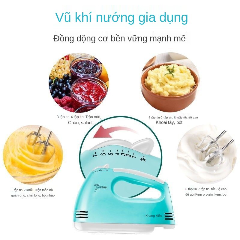 Máy trộn nhỏ để làm bánh và dụng cụ nướng kem, đánh trứng, trứng điện, tự động, gia