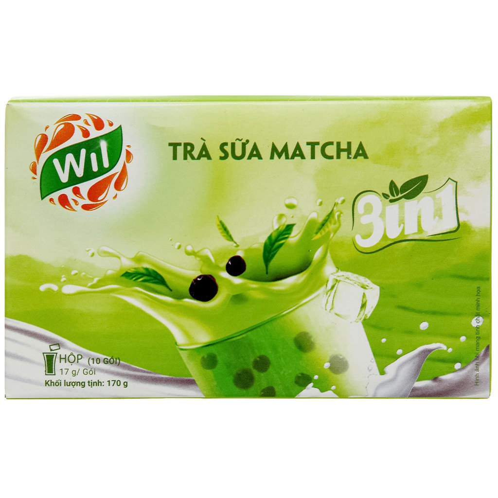 TRÀ SỮA MATCHA - Hộp 17g*10 gói - Hương vị Nhật Bản - Trà Hòa Tan Wil