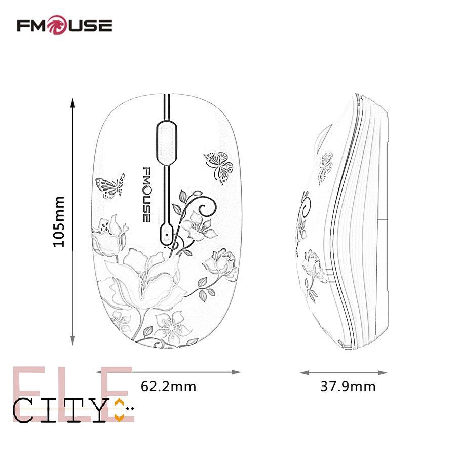 Chuột Quang Không Dây Siêu Yên Tĩnh 107ele 2.4g 1600dpi