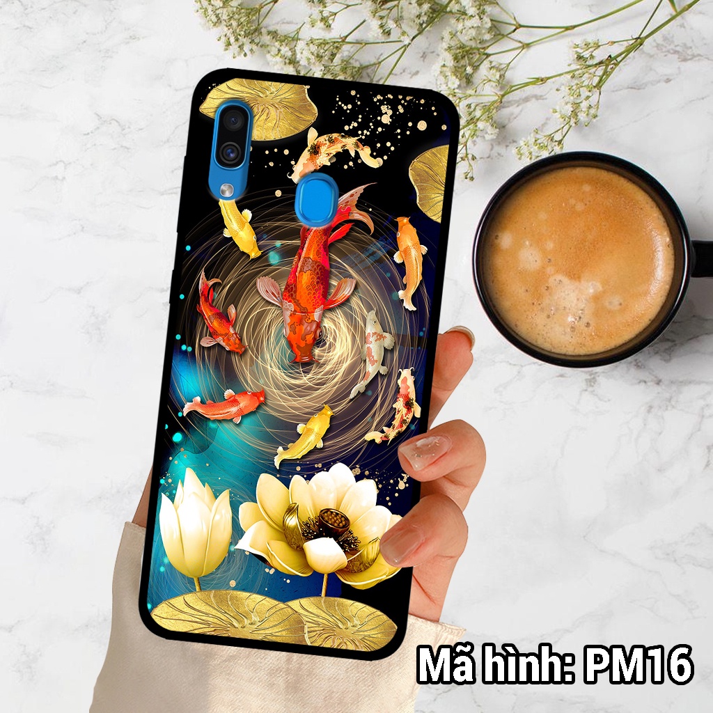 Ốp điện thoại Samsung A20/A30 chất liệu KÍNH tráng gương in hình hoa sen phong thủy ,ốp lưng bền đẹp