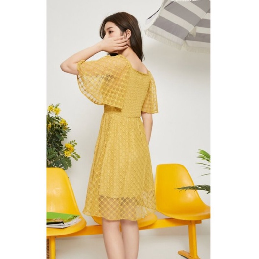 ẢNH THẬT váy ren vàng Vero Moda chính hãng sale