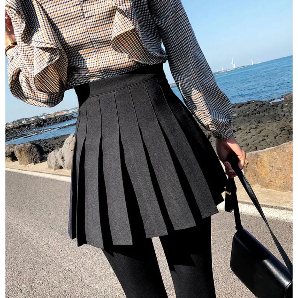 [Mã FAGREEN55 giảm tới 30K đơn 99K] Váy mini xếp ly có quần trong cạp cao phong cách Hàn Quốc | BigBuy360 - bigbuy360.vn