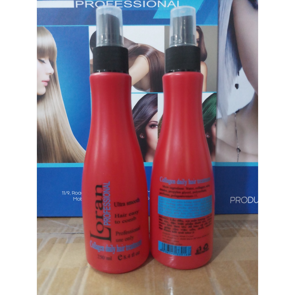 DƯỠNG ĐẠM LORAN COLAGEN 250ML .CHỐNG KHÔ TÓC LÀM MỀM TÓC .DÙNG KẾT HỢP VỚI UỐN DUỖI NHUỘM.