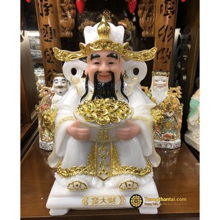 Tượng Thần Phát Bột Đá Trắng Cao 35cm