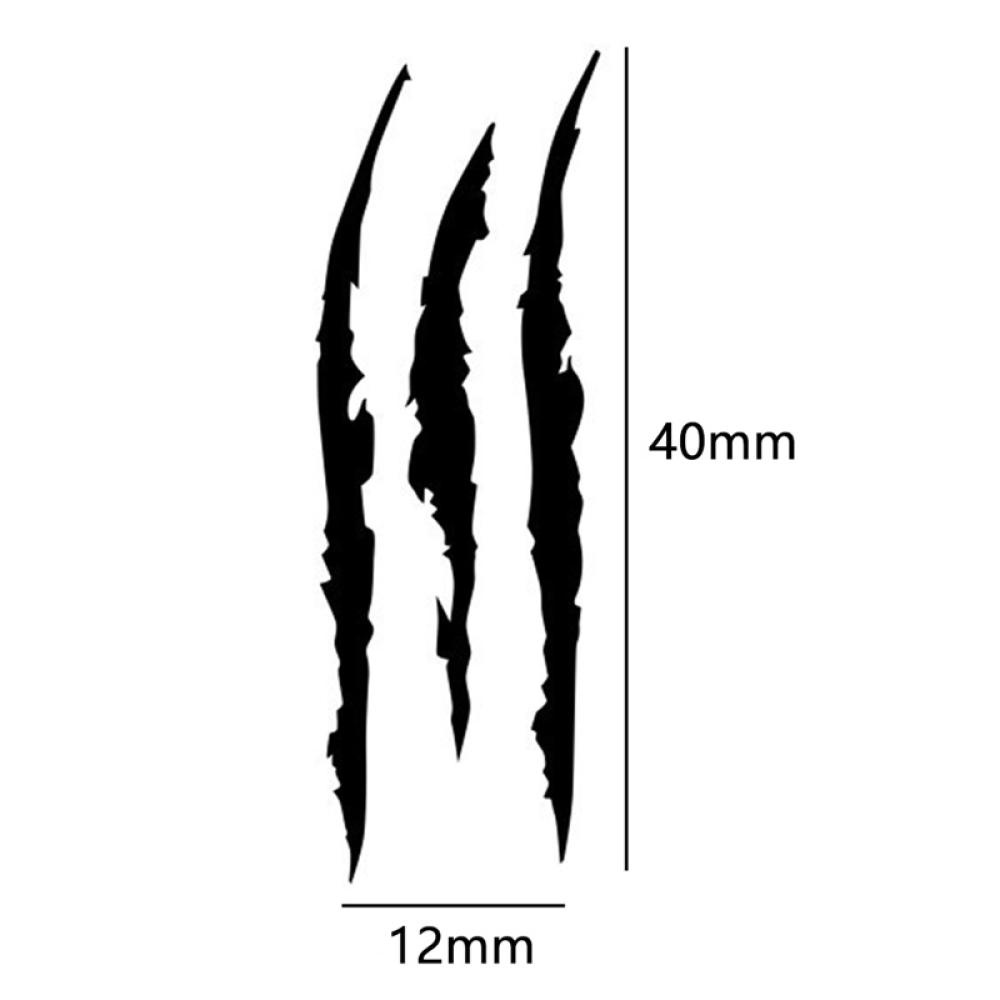 Miếng Dán Trang Trí Đèn Pha Xe Hơi Họa Tiết Kẻ Sọc Phản Quang Hình Vuốt Quái Vật Độc Đáo P4X6