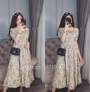 Váy maxi bệt vai