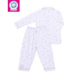 Bộ pyjamas bông dài bé gái 0263- HELLO BB