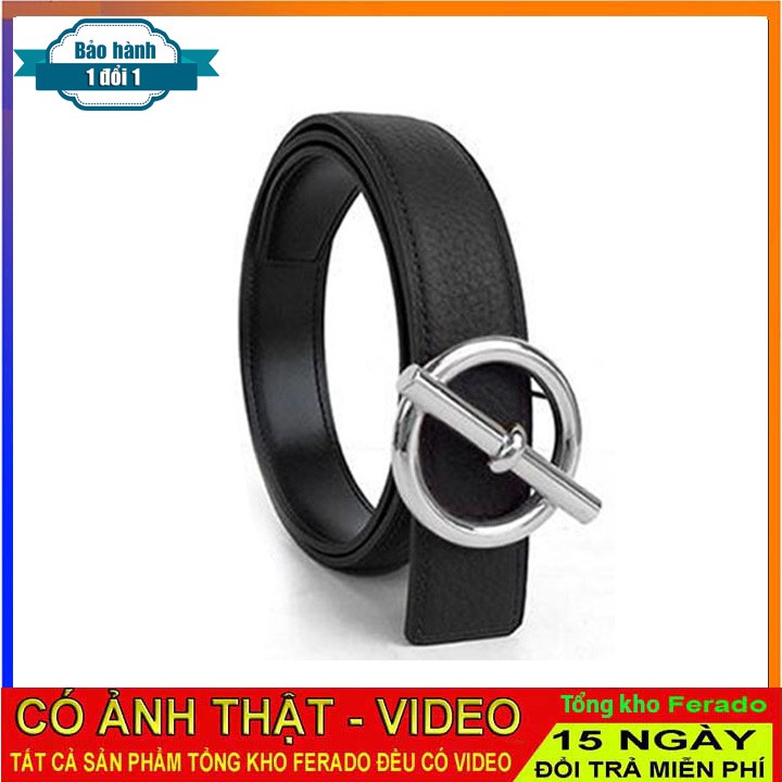 Dây nịt lưng nam cao cấp khoá cài tròn