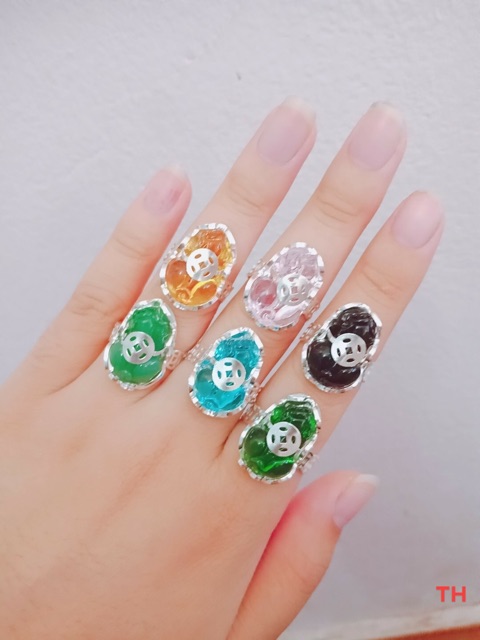 Nhẫn nữ bạc ta THJ-Nhẫn nghê cõng tiền tài lộc , thịnh vượng