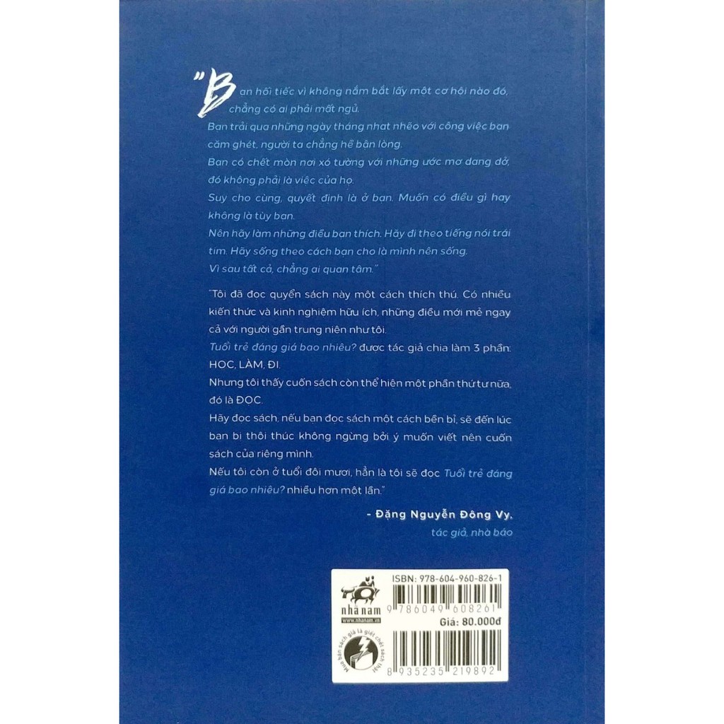 [Mã LIFEB159 giảm 8% đơn 99k] Sách - Tuổi Trẻ Đáng Giá Bao Nhiêu?