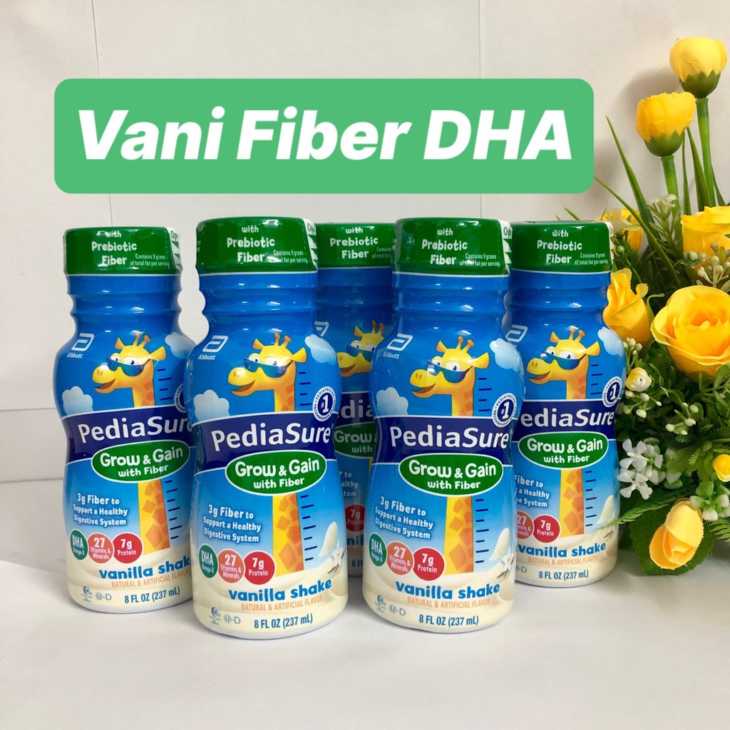 ❤️ [Date 3/2022] Thùng 24 chai Sữa nước Pediasure Vani, Dâu, Socola, Fiber DHA 237ml Mỹ