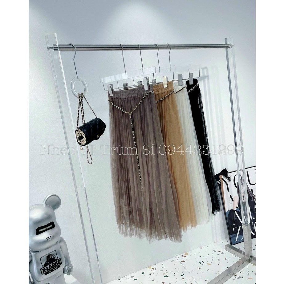 Chân váy lưới dài 4 màu cho nữ ...