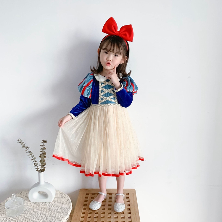 Đầm Hóa Trang Công Chúa Bạch Tuyết Dài Tay Cho Bé Gái 2020