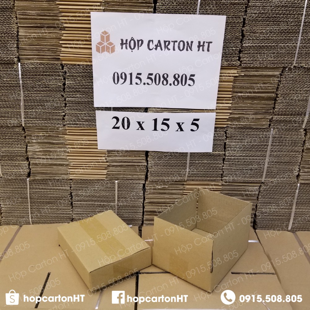 20x15x5 Combo 10 hộp carto, thùng giấy cod gói hàng, hộp bìa carton đóng hàng giá rẻ