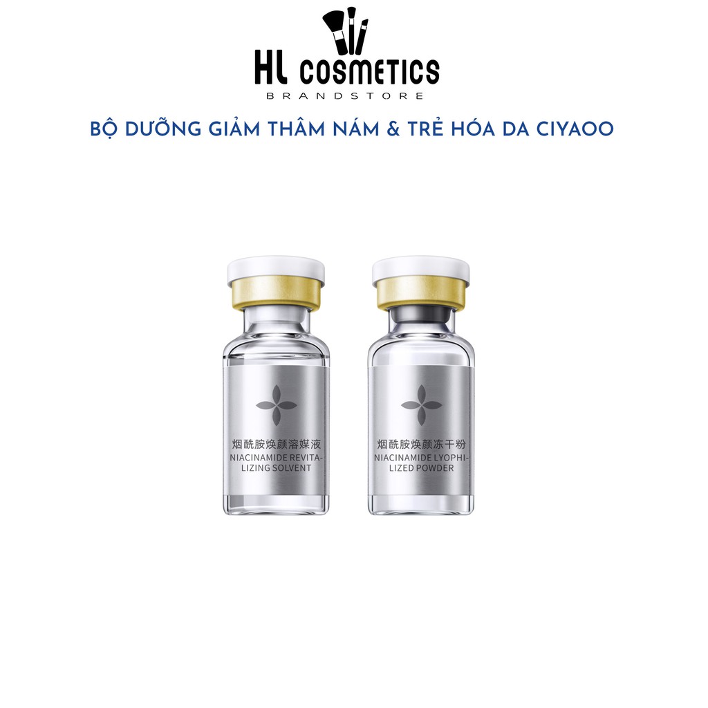 Bộ dưỡng giảm thâm nám &amp; trẻ hóa da niacinamide lyophilized powder set Ciyaoo QX0038