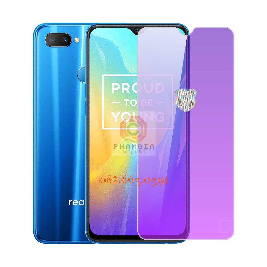 Dán cường Lực Realme bảo vệ mắt ánh tím Realme C1 / C2 / C3 / 1 / 2 / 3 / 3 pro / 2 pro / U1 neo nano dẻo