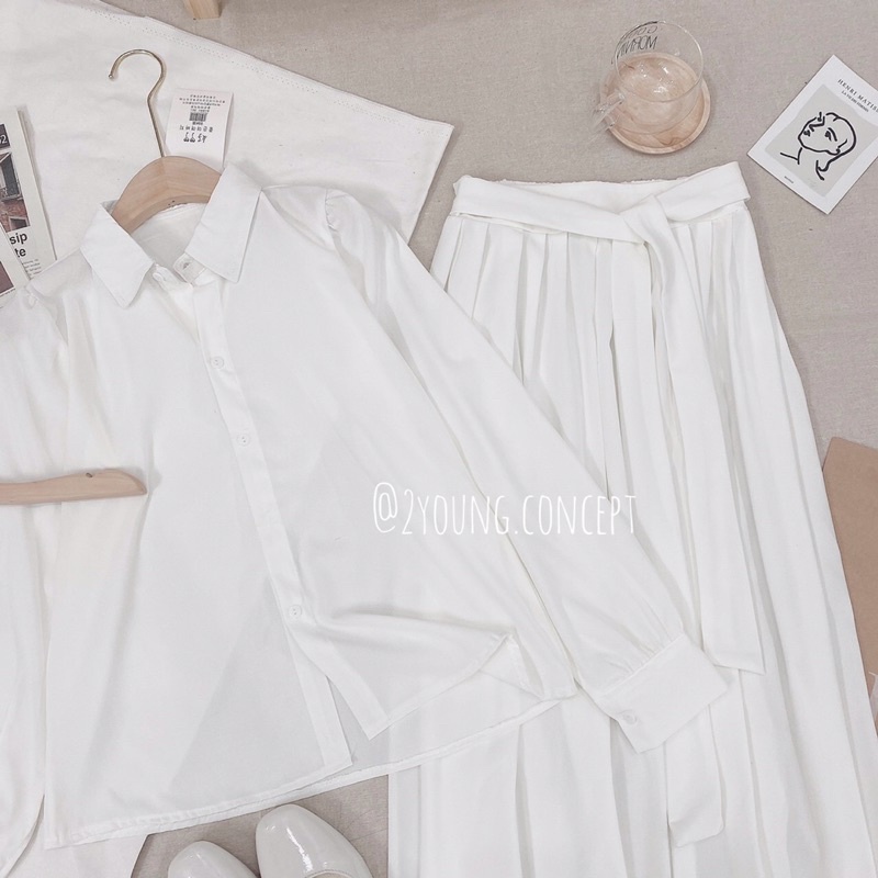 Set áo sơ mi tay dài & chân váy dài  S295