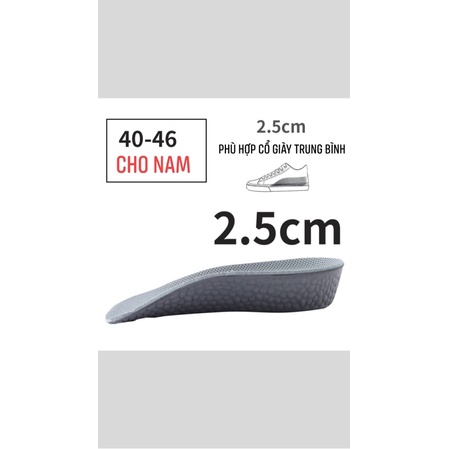 Cặp Lót Tăng Chiều Cao Cho Nam cho Nữ,Loại 1- Nhiều Nấc 1,5cm/2,5cm/3,5cm