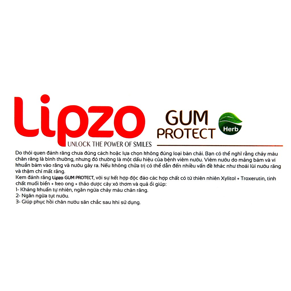 Kem đánh răng Lipzo Herb Gum Protect 185g