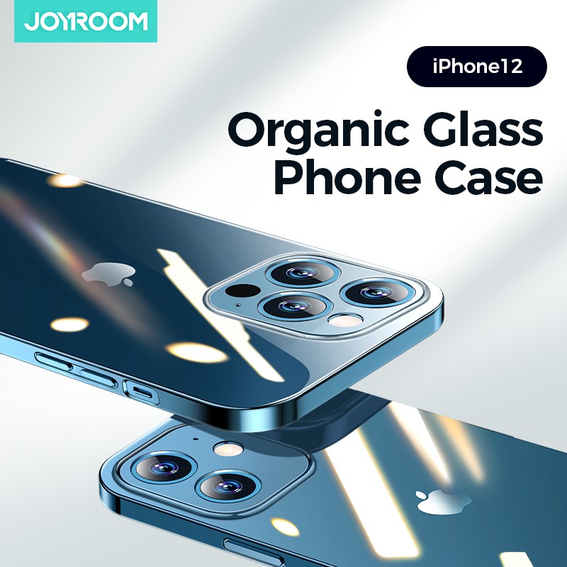 Joyroom Vỏ điện thoại màu xanh Thái Bình Dương cho iPhone 12 Pro Max Vỏ trong suốt cho 12 Mini Có bảo vệ ống kính Ốp lưng iphone 12