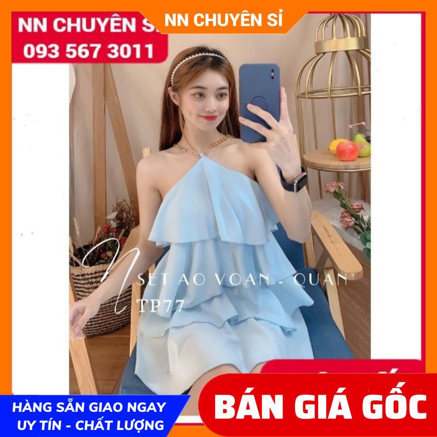 HÀNG ĐẸP - SET VOAN TẦNG PHỐI XÍCH ⚡ẢNH THẬT CHỤP TẠI SHOP⚡ SET ÁO VOAN KÈM QUẦN TP77