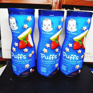 Bánh ăn dặm gerber puffs vị táo dâu