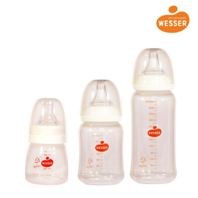 Bình sữa wesser Nano silver cổ nhỏ 60ml; 140ml; 250ml.