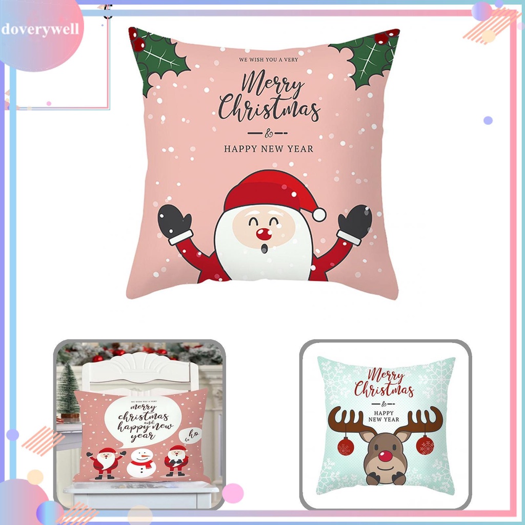 Vỏ gối vuông họa tiết Giáng Sinh độc đáo trang trí nội thất