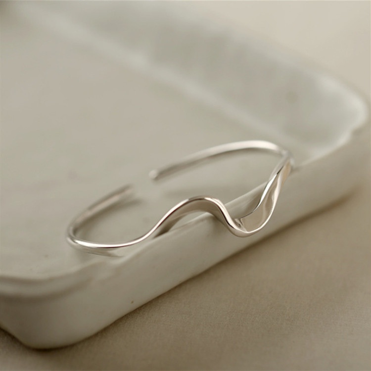 Vòng Tay Nữ Hở Mạ Bạc Đơn Giản Phong Cách Hàn Quốc